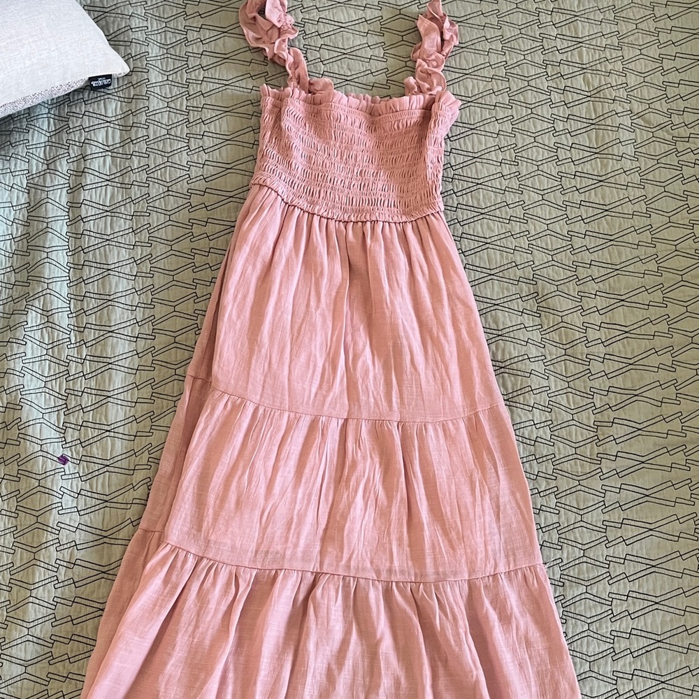 Love Tree Pink Ruffled Maxi Dress
